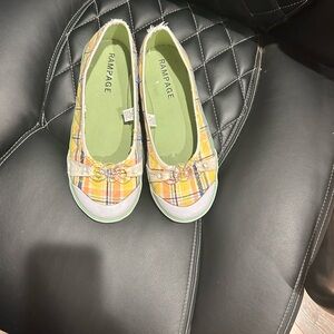 Rampage Kids Plaid Dress Shoes - Yellow and Green
